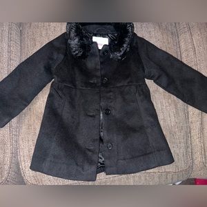 Toddler girl dress coat with fur collar